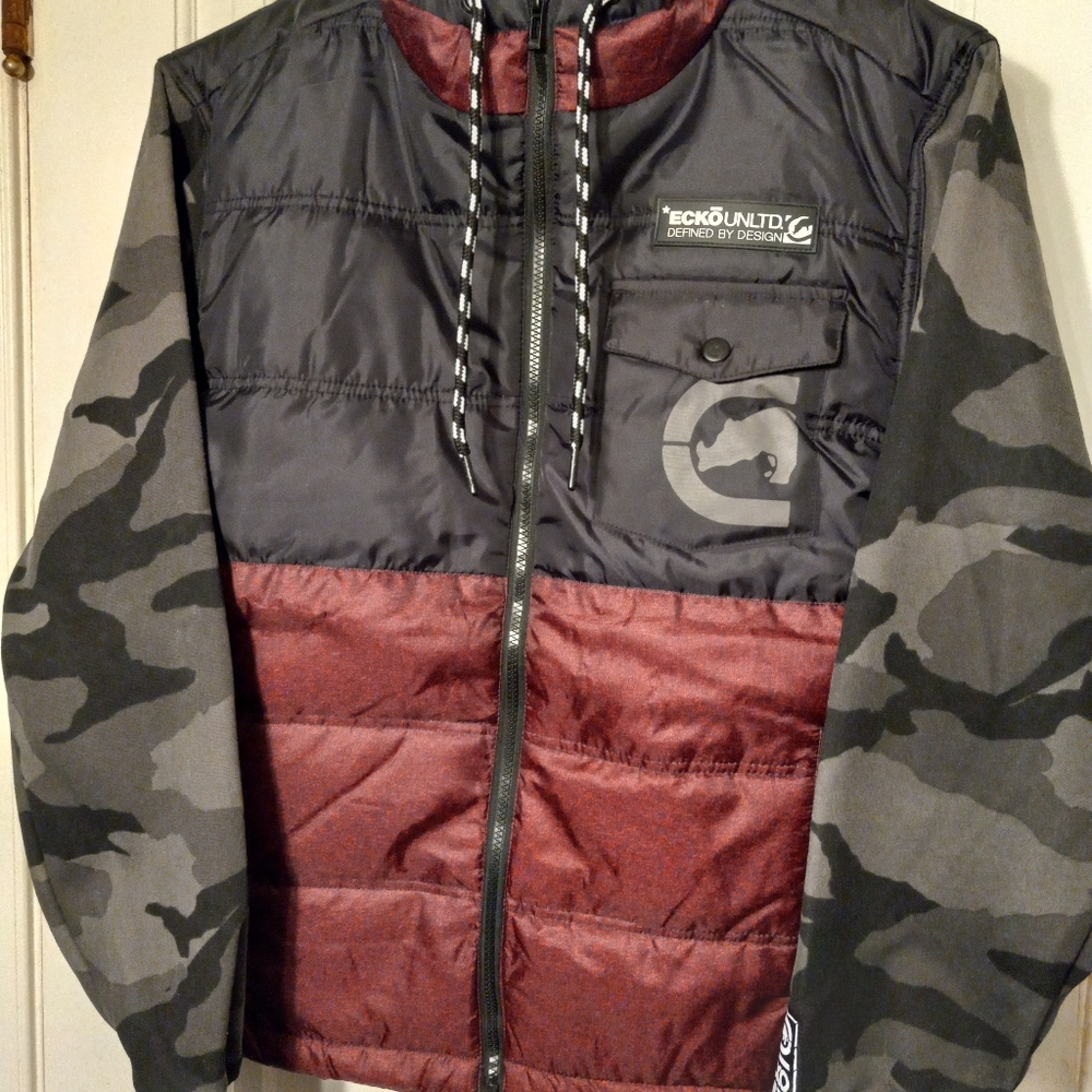 Ecko Unltd, M, dark red, brand new coat